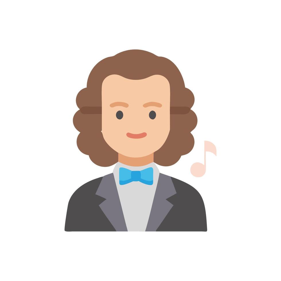 Stylish Classical Composer Icon vector