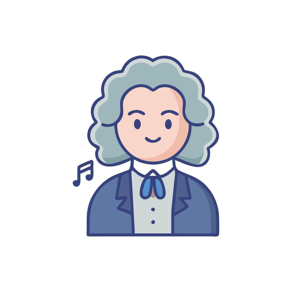 Modern Classical Composer Icon for Arts vector