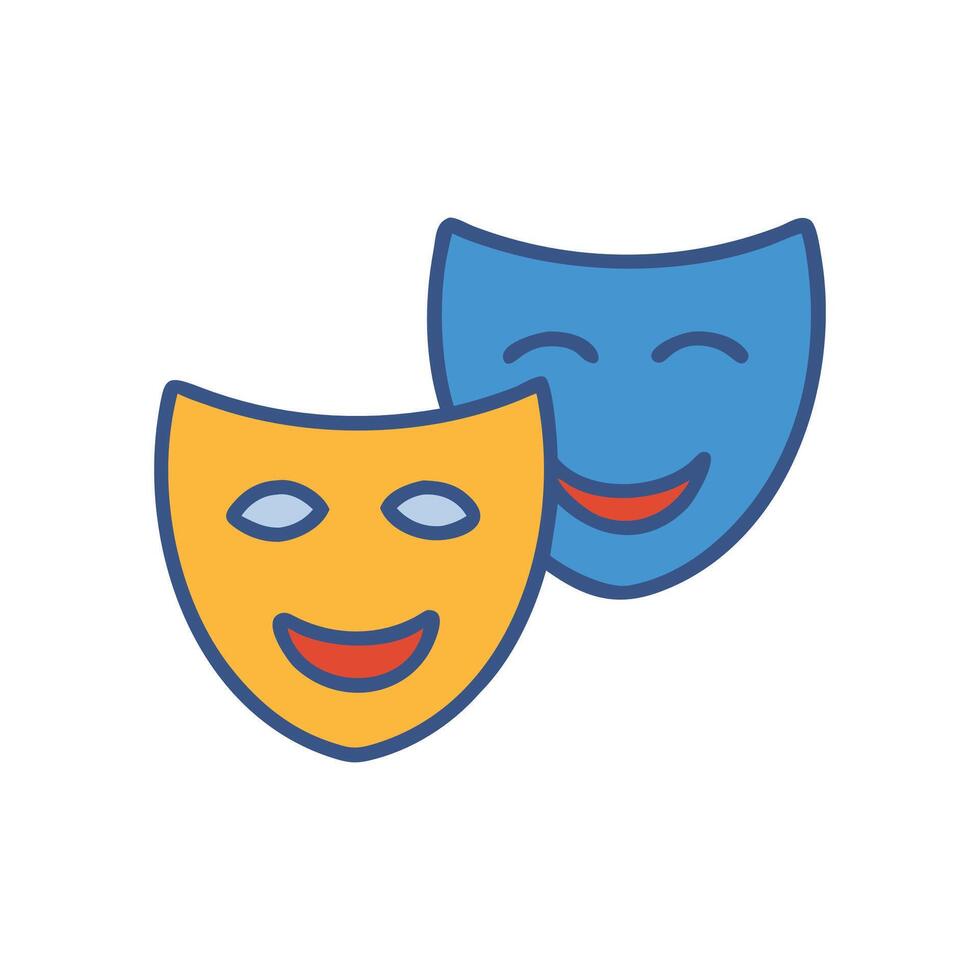 Creative Comedy Mask Icon Design vector
