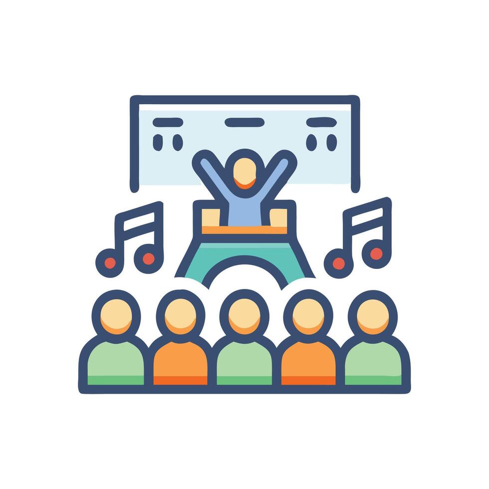 Concert Crowd Icon for Events vector
