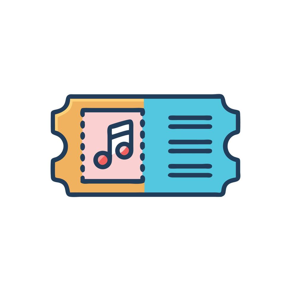 Stylish Concert Ticket Icon for Events vector