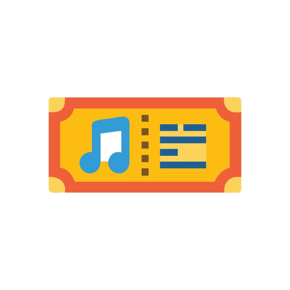 Modern Concert Ticket Icon for Music vector