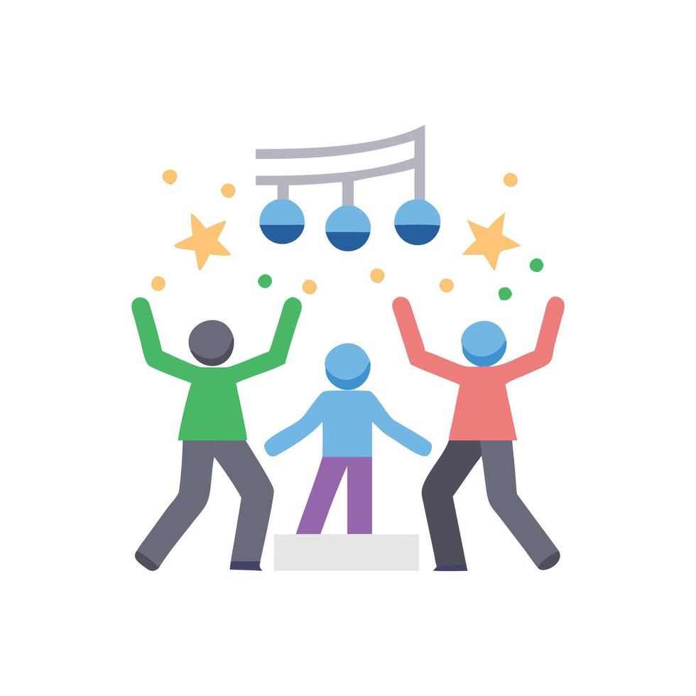 Modern Dance Party Icon for Fun vector