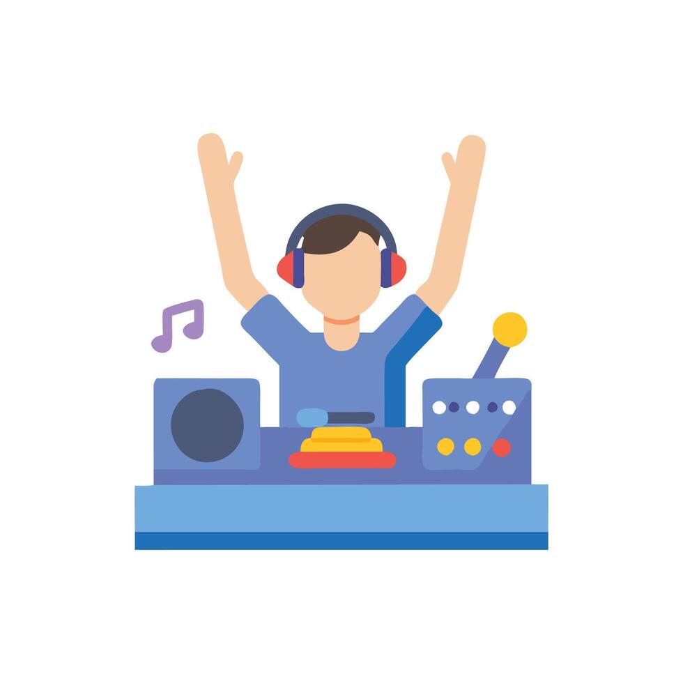 Creative DJ Performance Icon Design vector