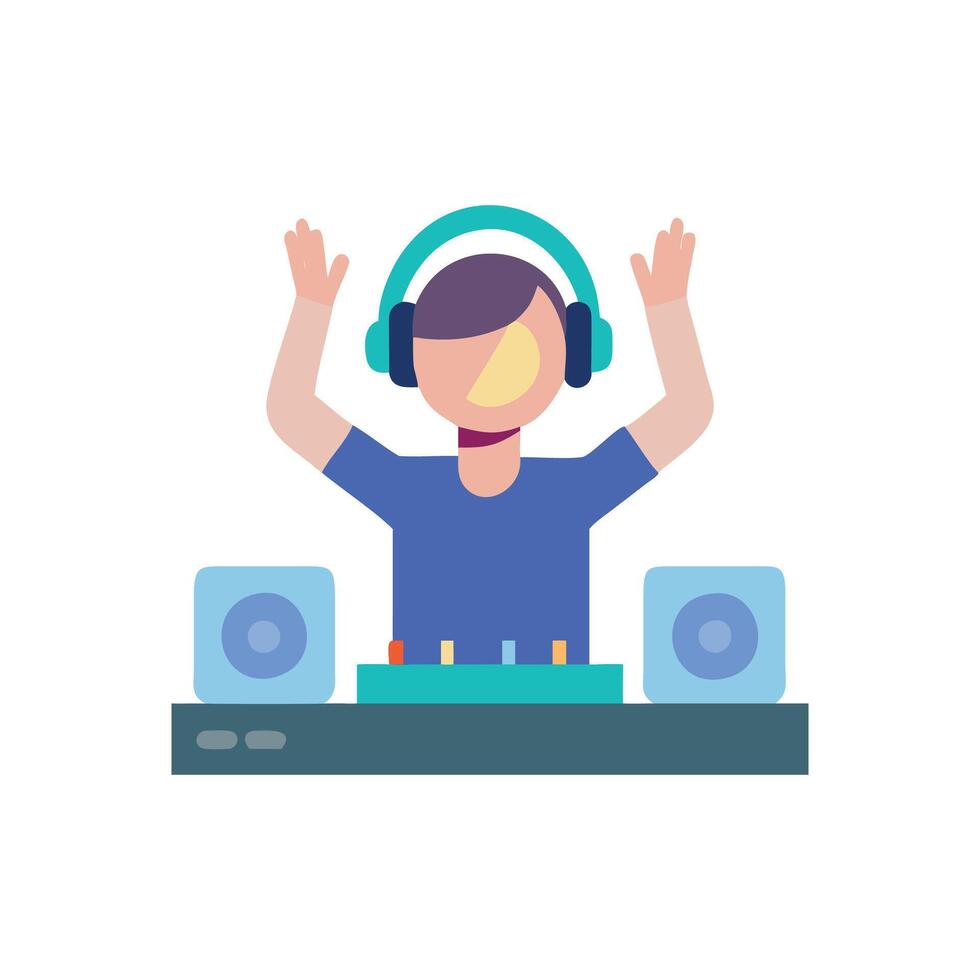 Stylish DJ Performance Icon vector