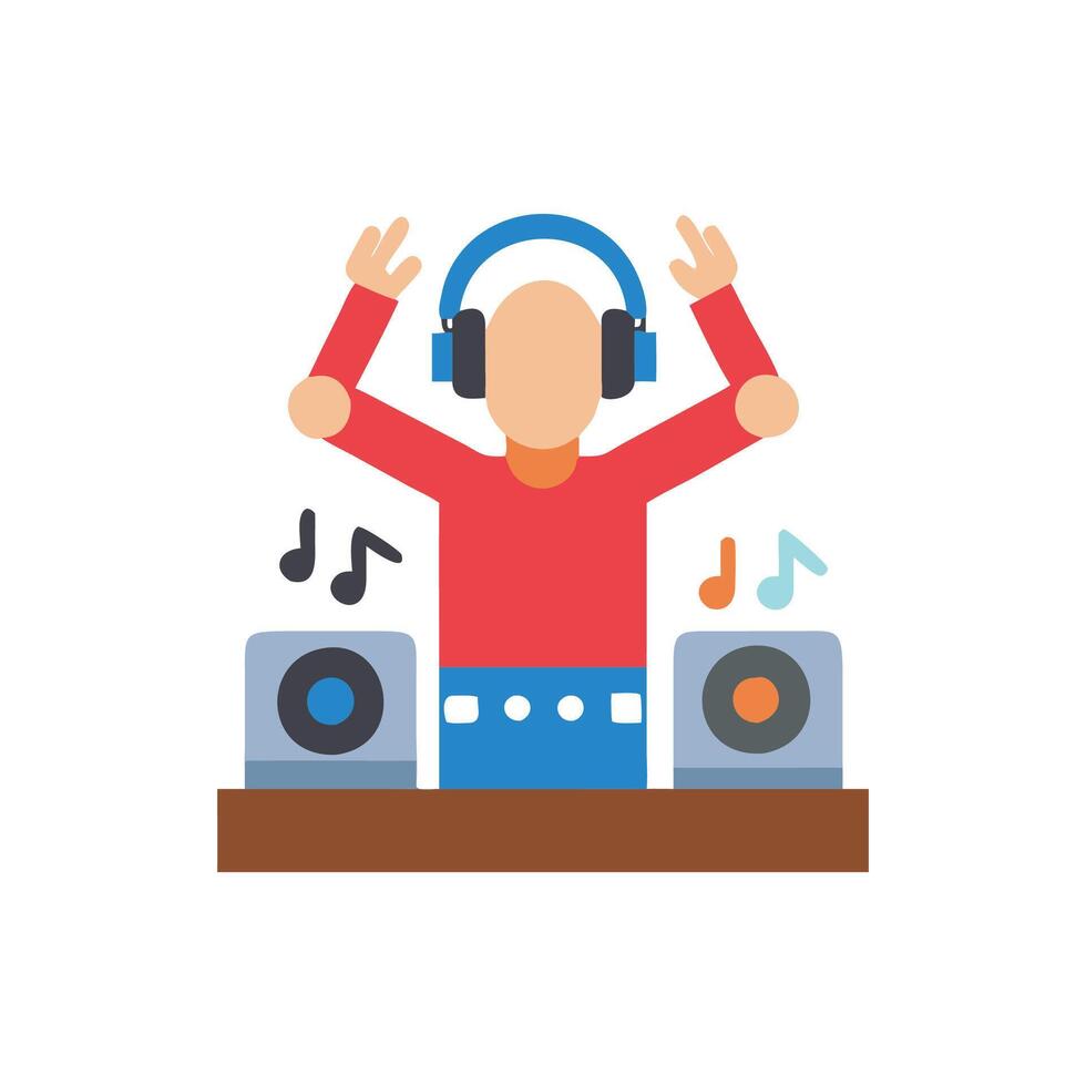 Modern DJ Performance Icon for Parties vector