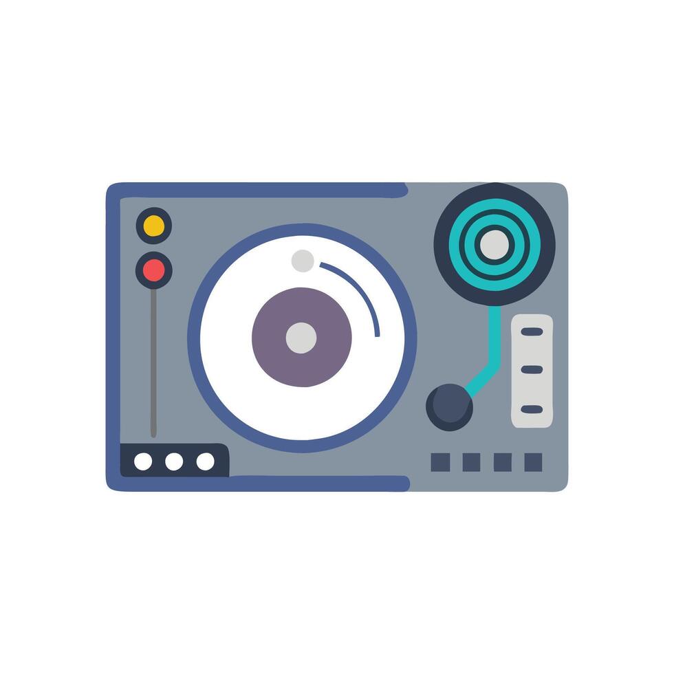 Creative DJ Turntable Setup Icon Design vector