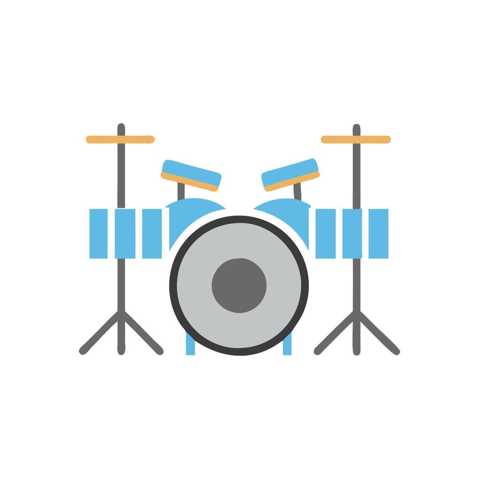Modern Drum Set Icon for Music vector