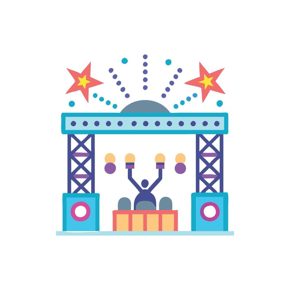 Modern EDM Festival Icon for Music vector