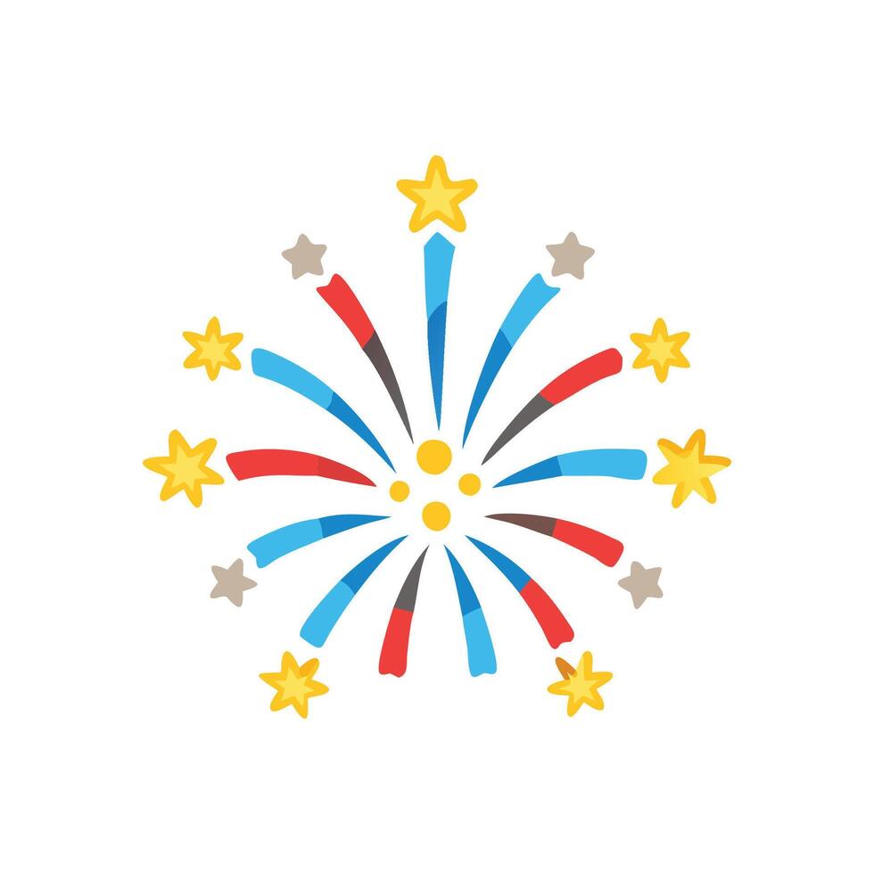 Stylish Fireworks Display Icon vector