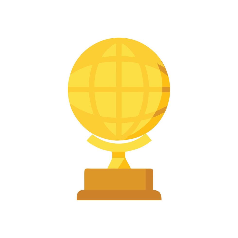 Creative Golden Globe Trophy Icon Design vector