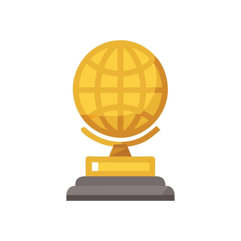 Stylish Golden Globe Trophy Icon vector