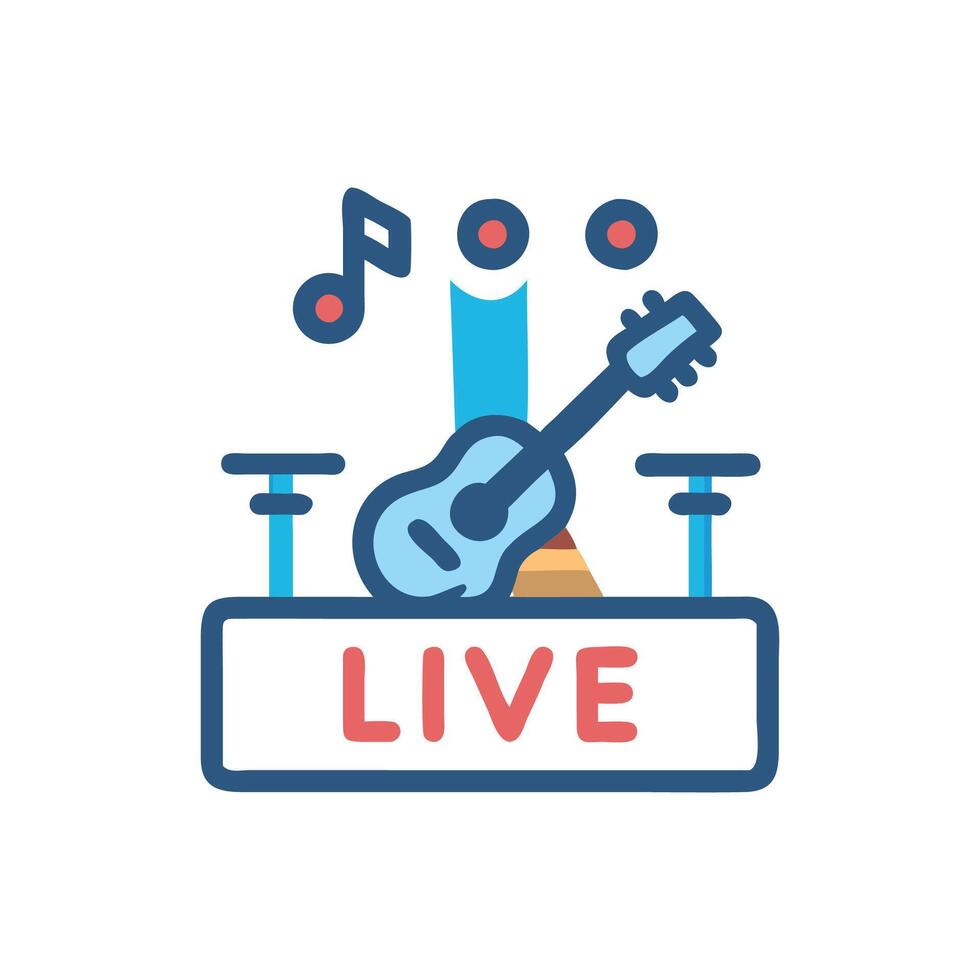 Stylish Live Acoustic Icon for Gatherings vector
