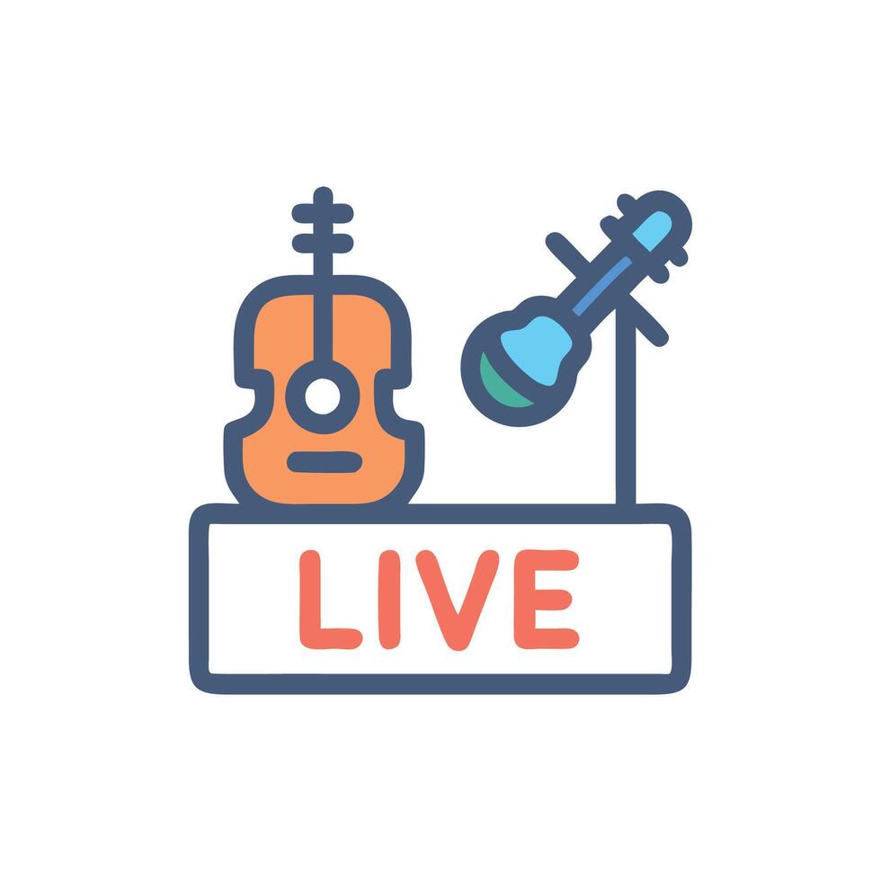 Live Acoustic Performance Icon for Events vector