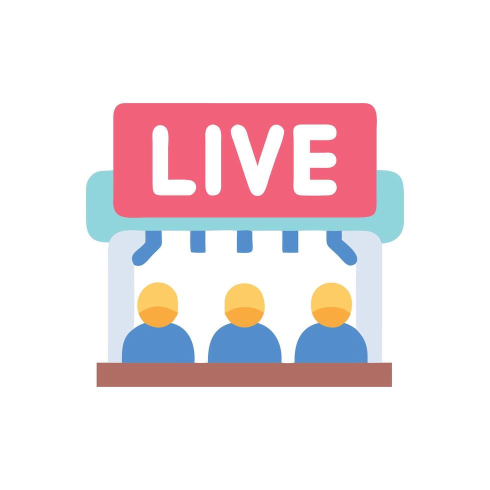 Stylish Live Performance Icon Design vector