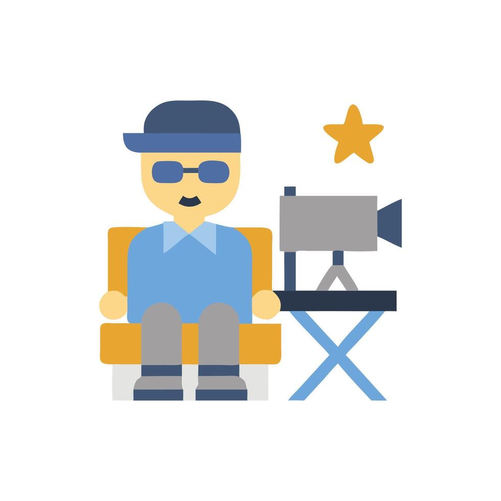 Stylish Movie Director Icon for Events vector