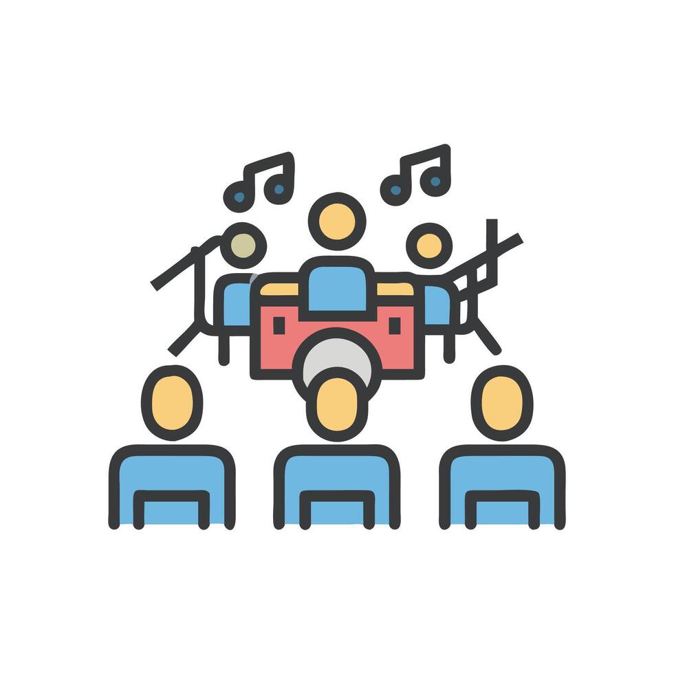 Rehearsal Icon for Music Band Practice vector
