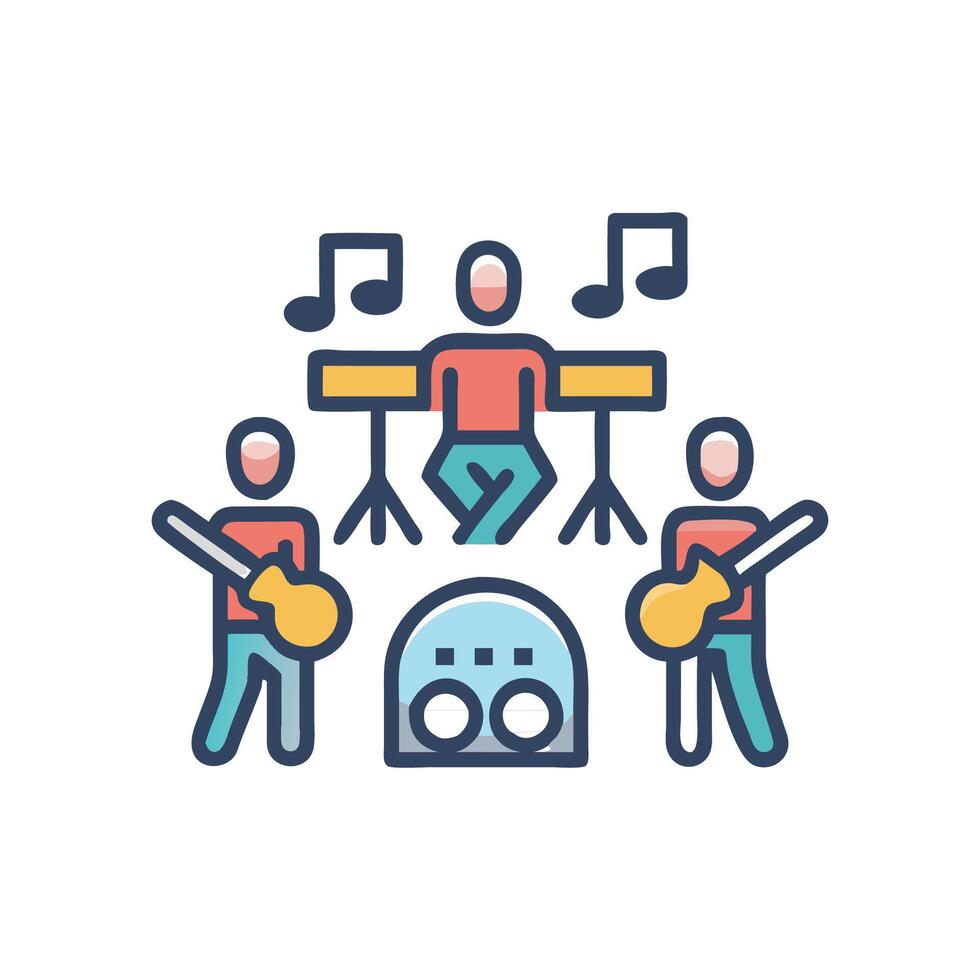 Band Practice Icon for Musicians vector