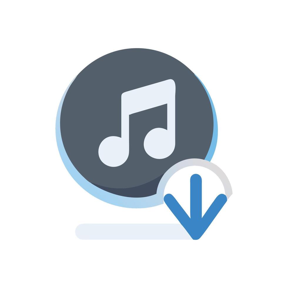 Icon for Downloading Music Files vector