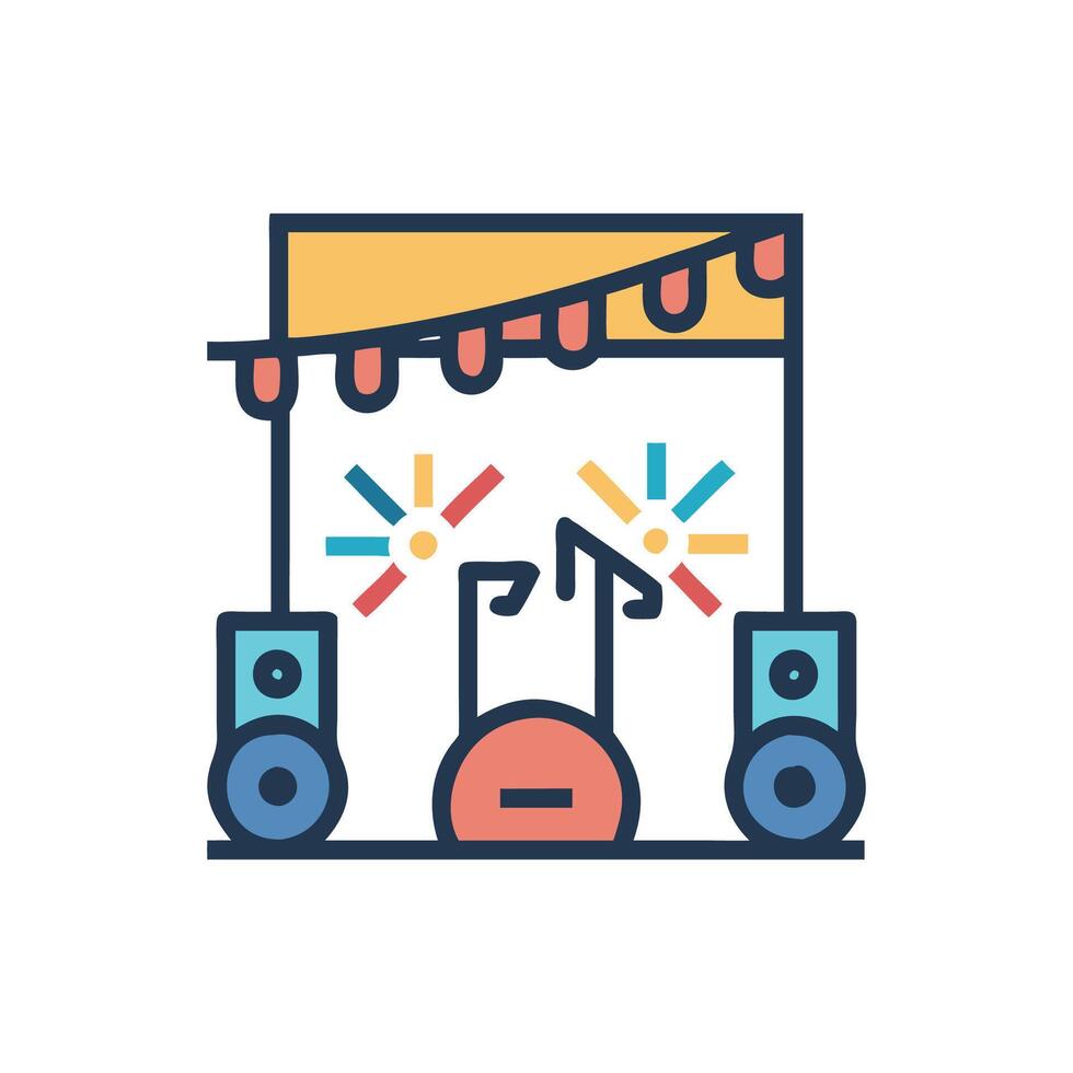 Festival Icon for Music Events vector