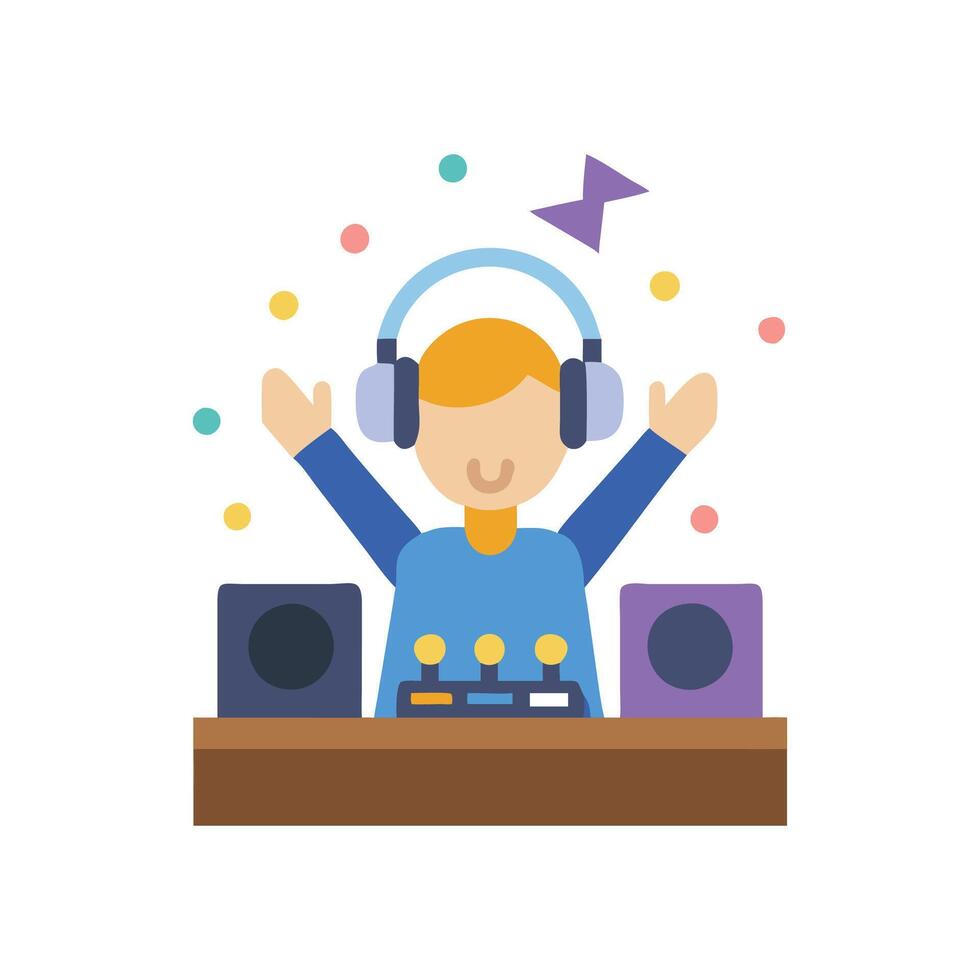 DJ Icon for Nightclubs and Parties vector