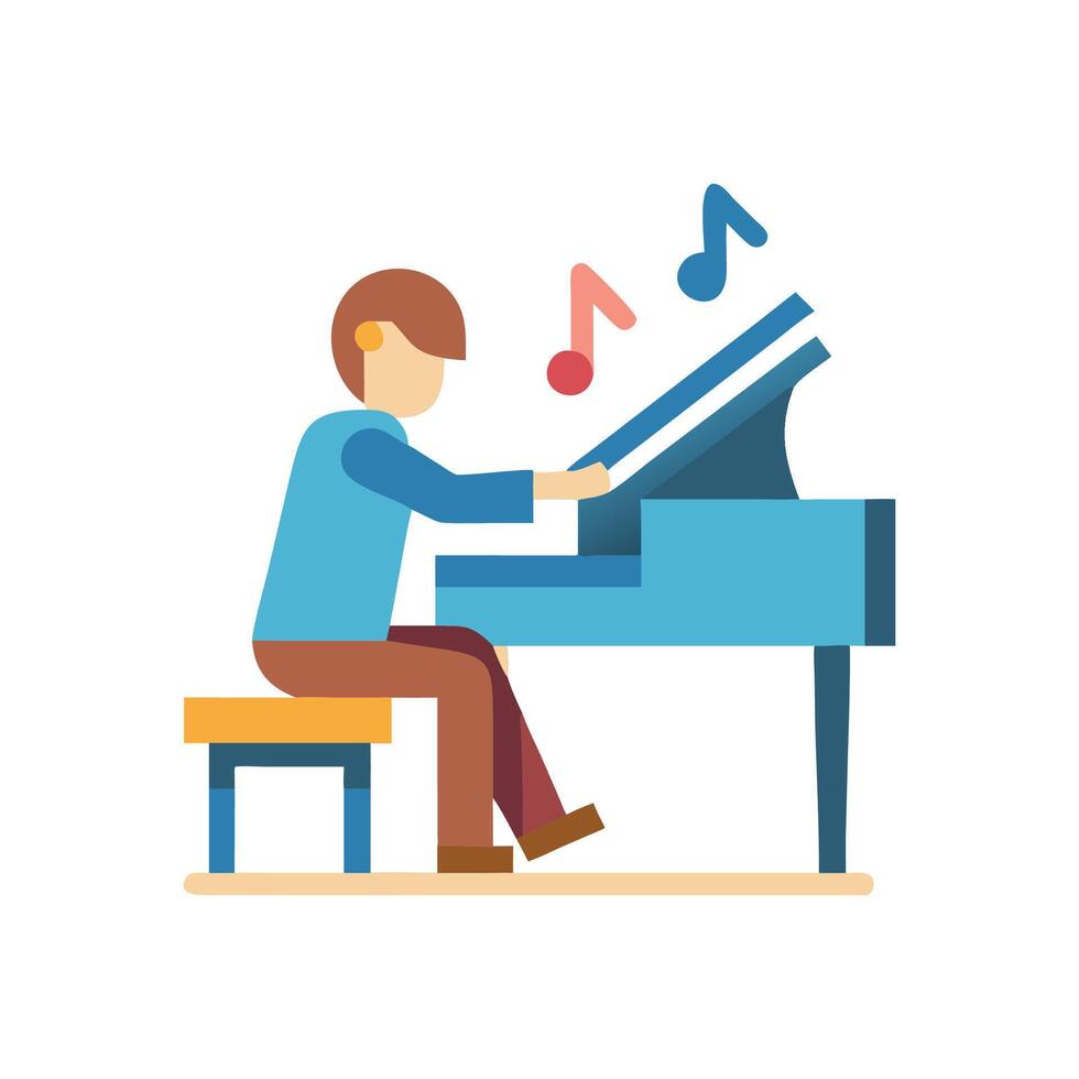 Pianist Icon for Live Performances vector