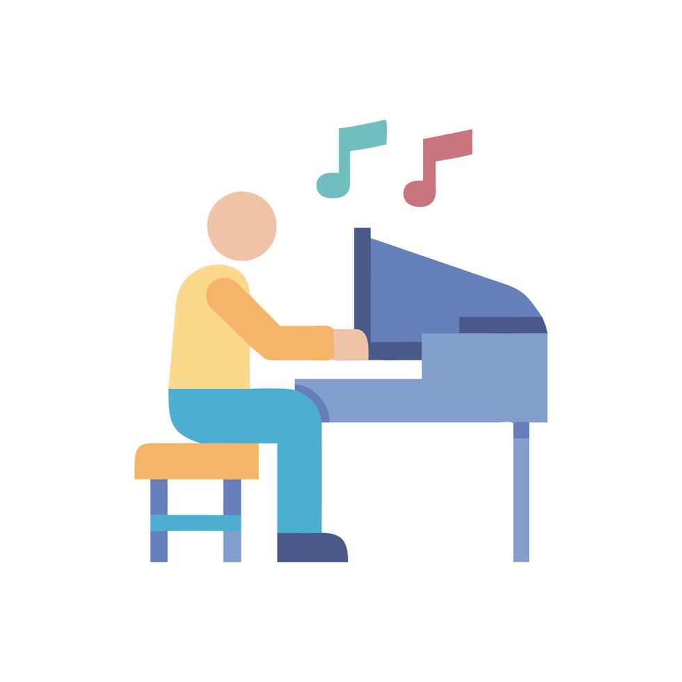 Pianist Icon for Classical Performances vector