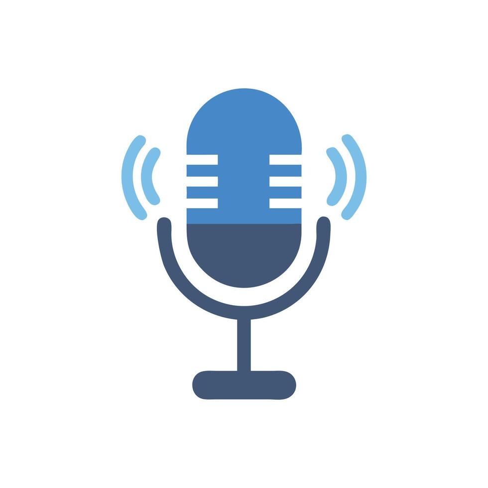 Podcast Microphone Icon for Audio Shows vector