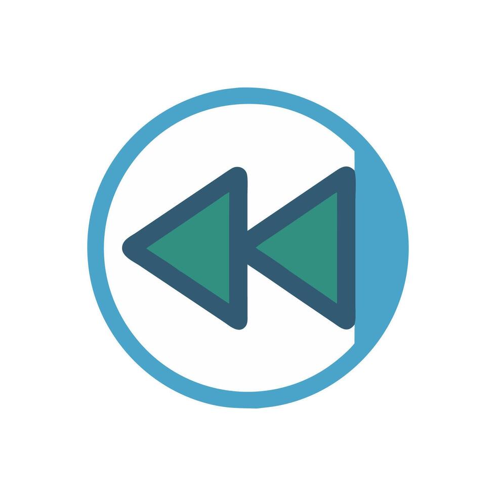 Icon for Music Rewind Function vector