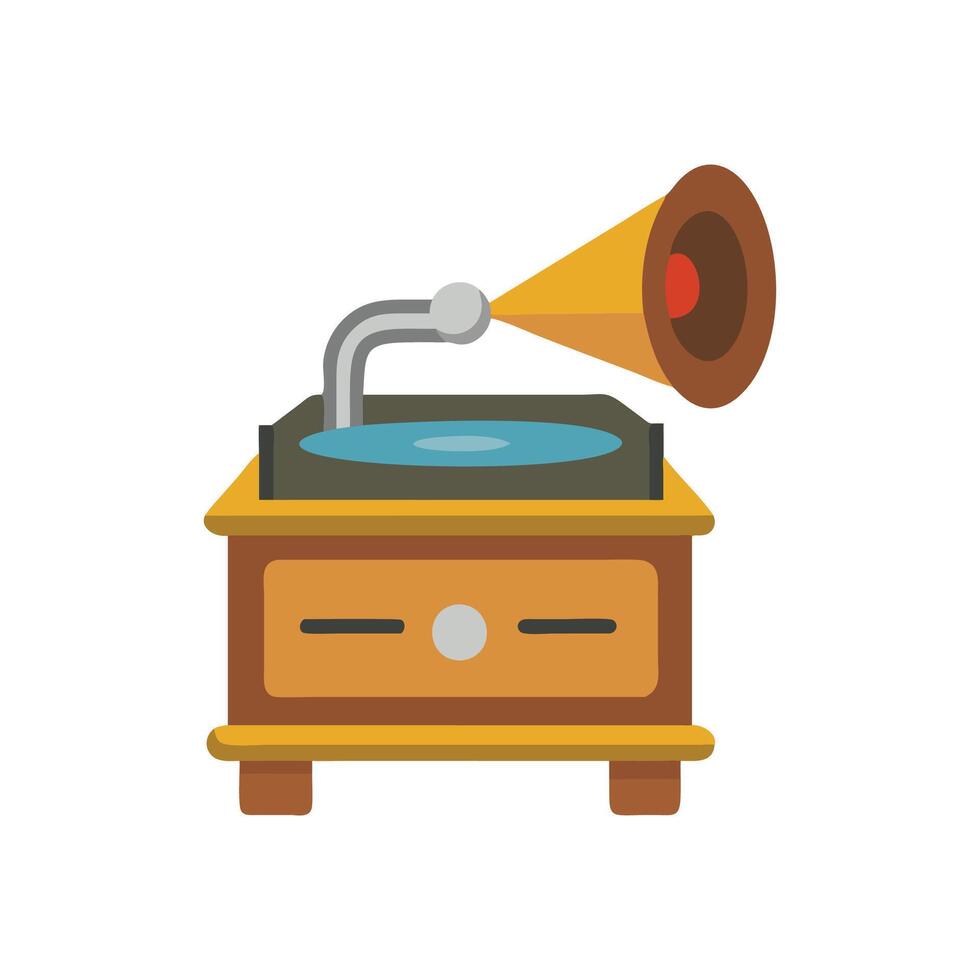 Stylish Vintage Record Player Icon vector