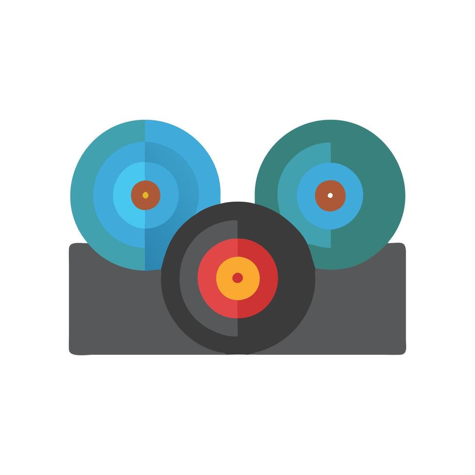 Diverse Vinyl Collection Icon for Music Enthusiasts vector
