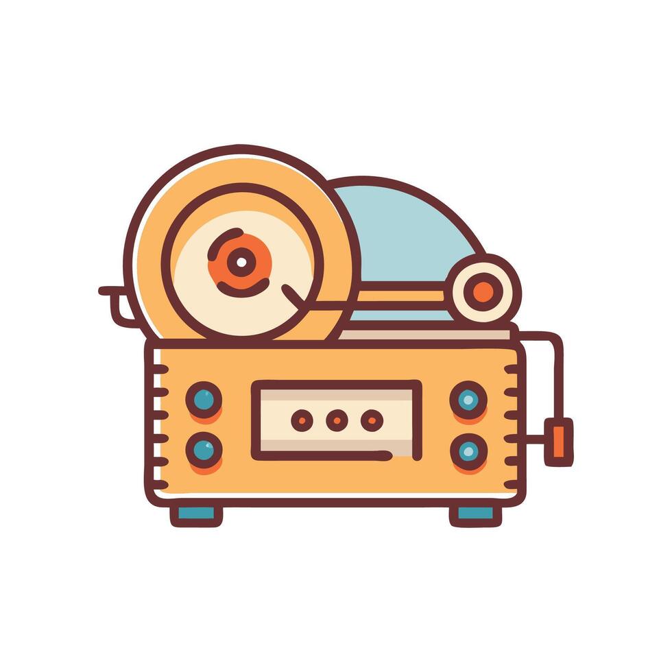 Charming Vintage Record Player Graphic vector