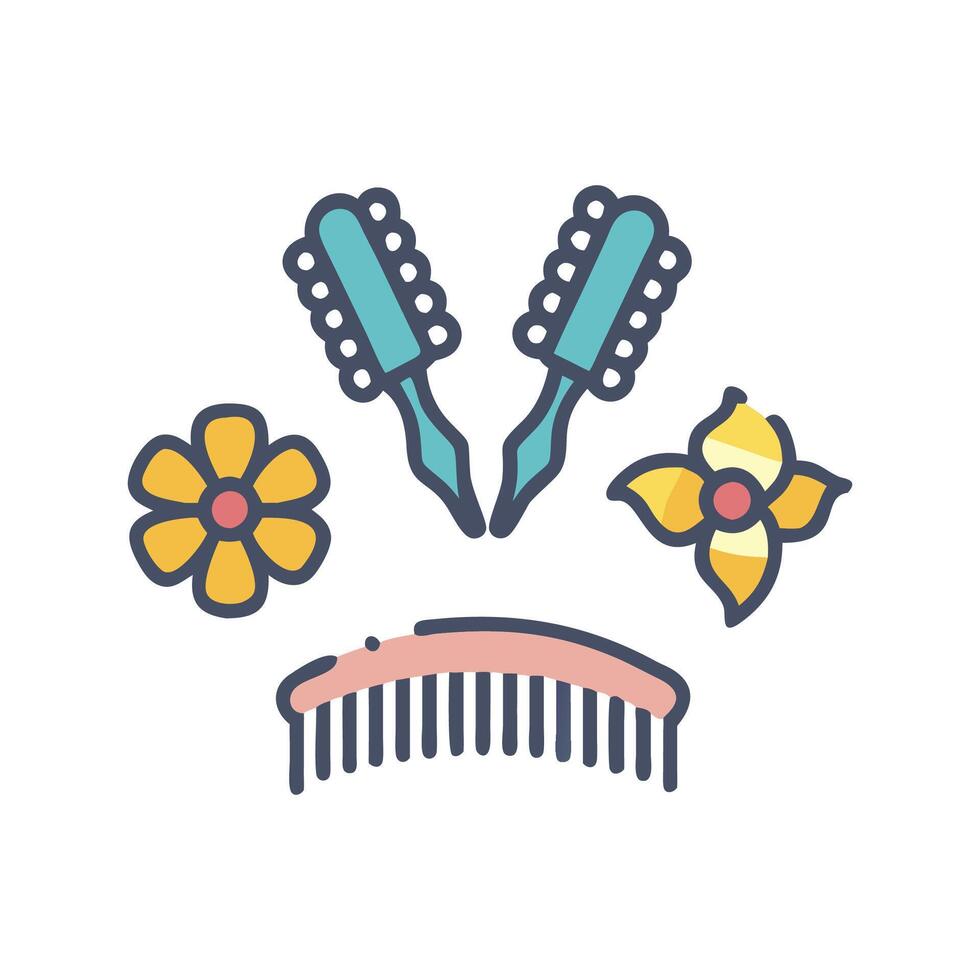 Stylish Hair Accessories Icon for Styling vector