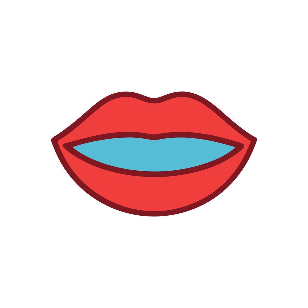 Modern Lip Mask Icon Design vector