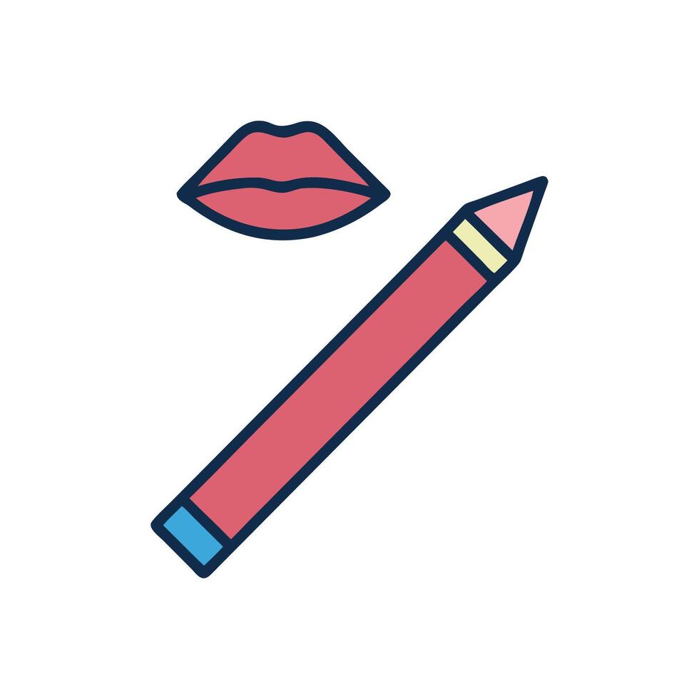 Stylish Lip Liner Icon for Bold Lips vector