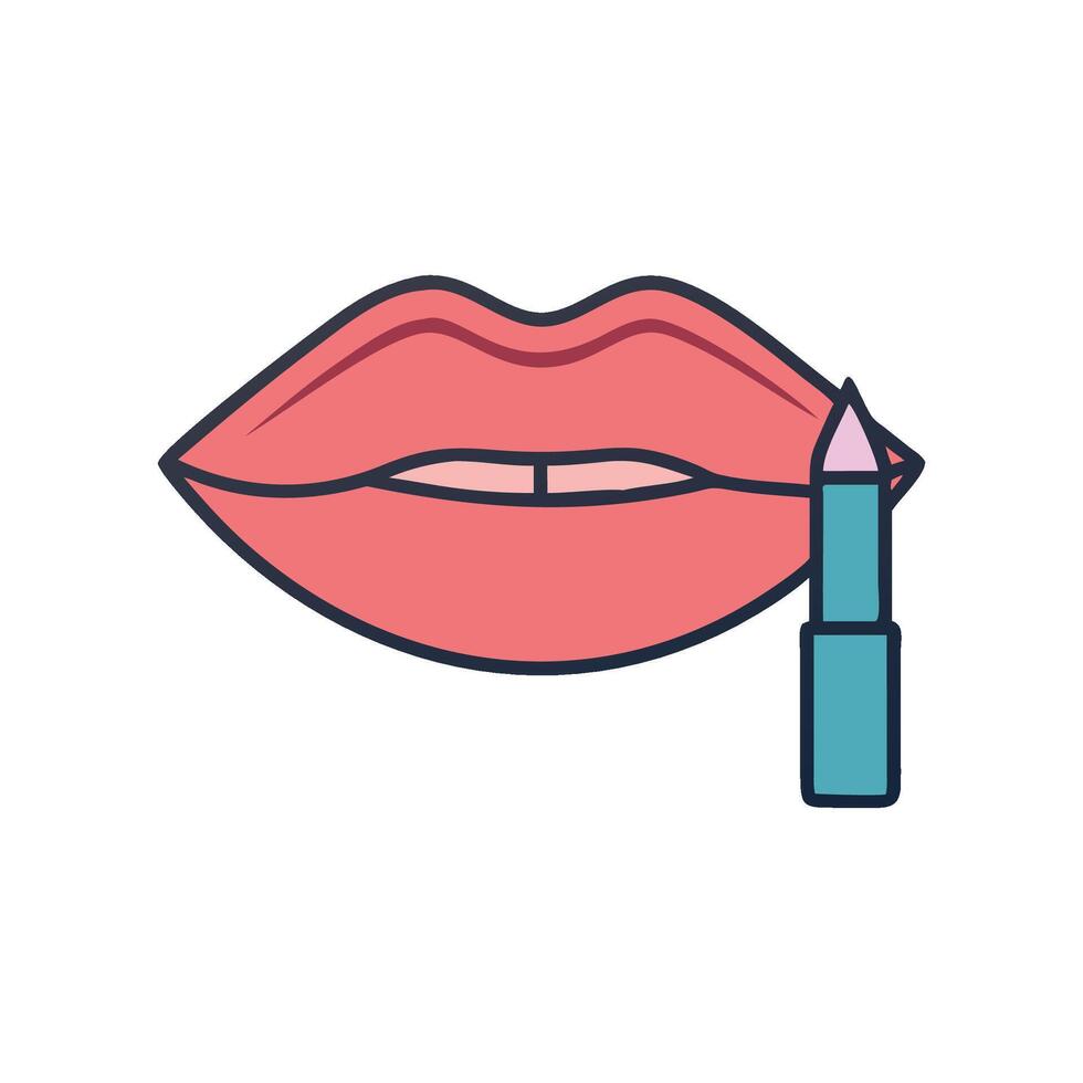 Modern Lip Liner Icon Design vector