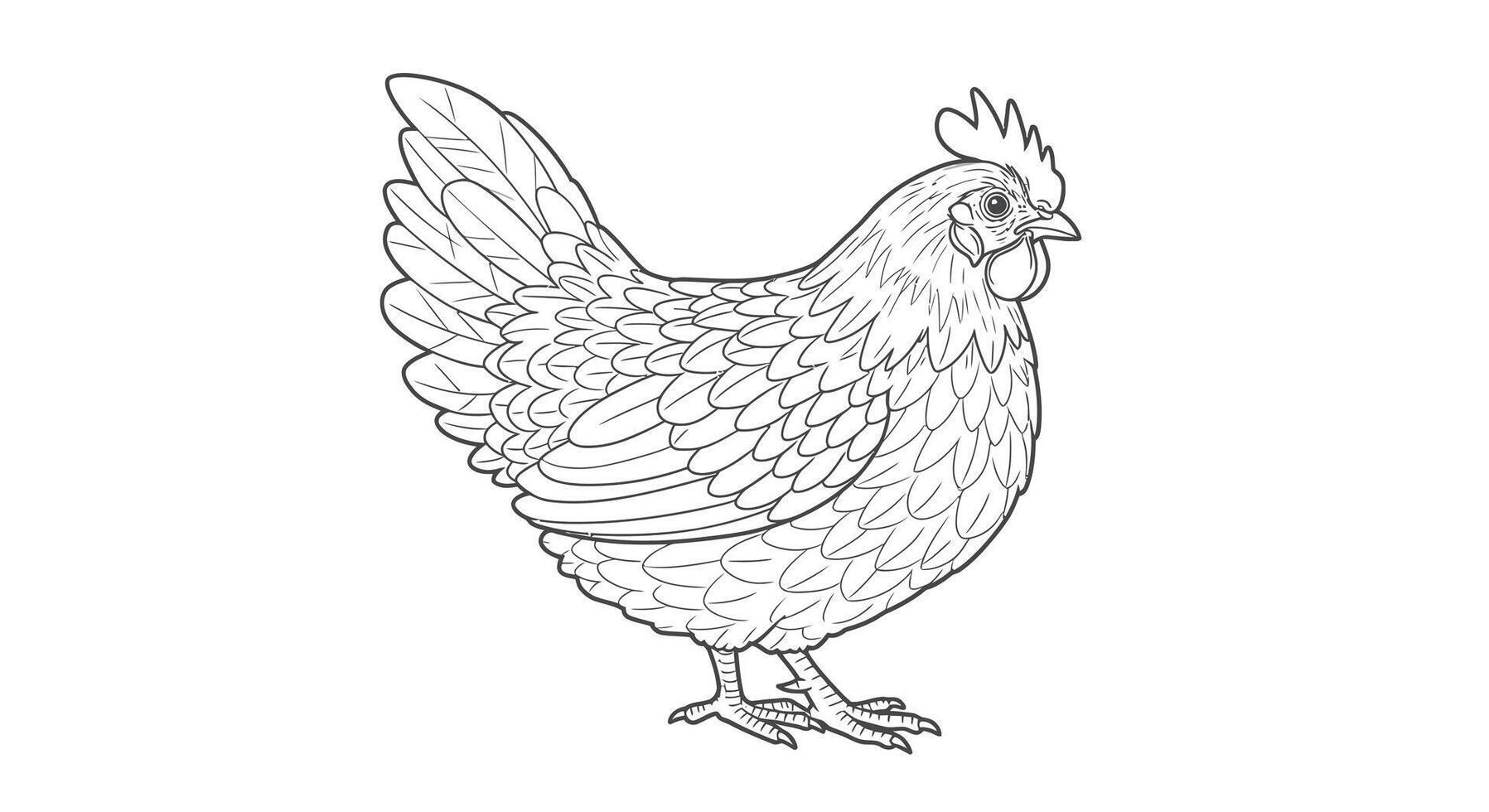 A chicken is standing in a line on a white background vector