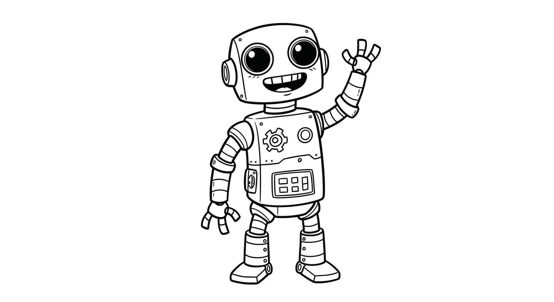 A robot waving his hand in the air vector