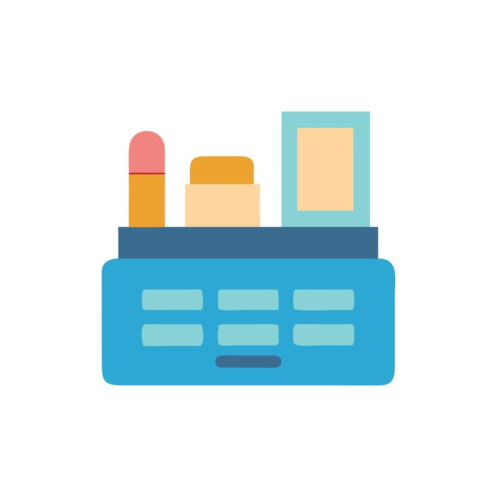 Modern Makeup Organizer Icon Design vector