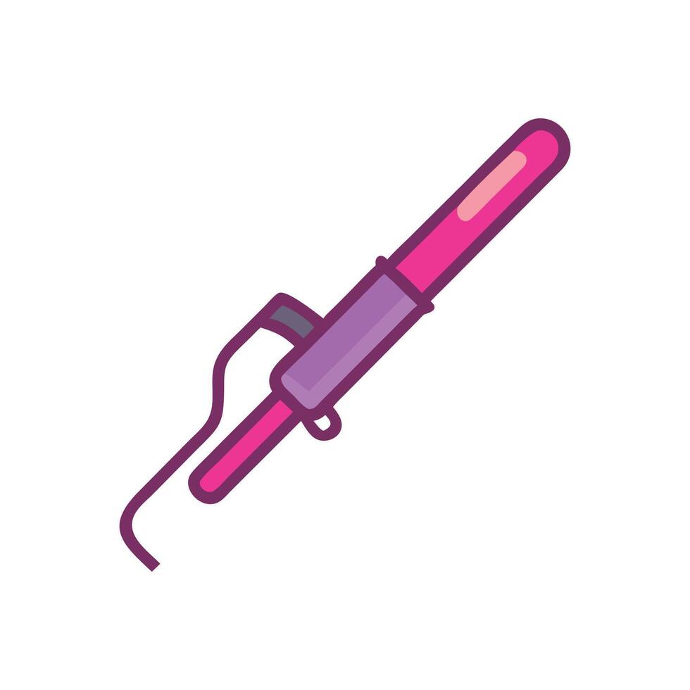 Compact Curling Iron for TravelFriendly Styling vector