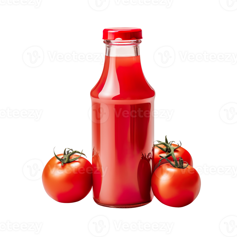 Bottle with tomato juice isolated on transparent background png