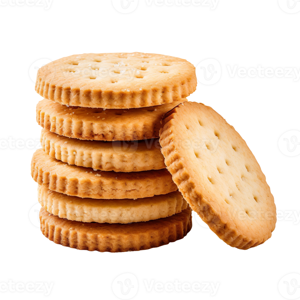 A pile of shortbread cookies isolated on transparent background png