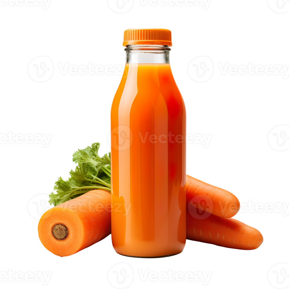 Bottle with carrot juice isolated on transparent background png