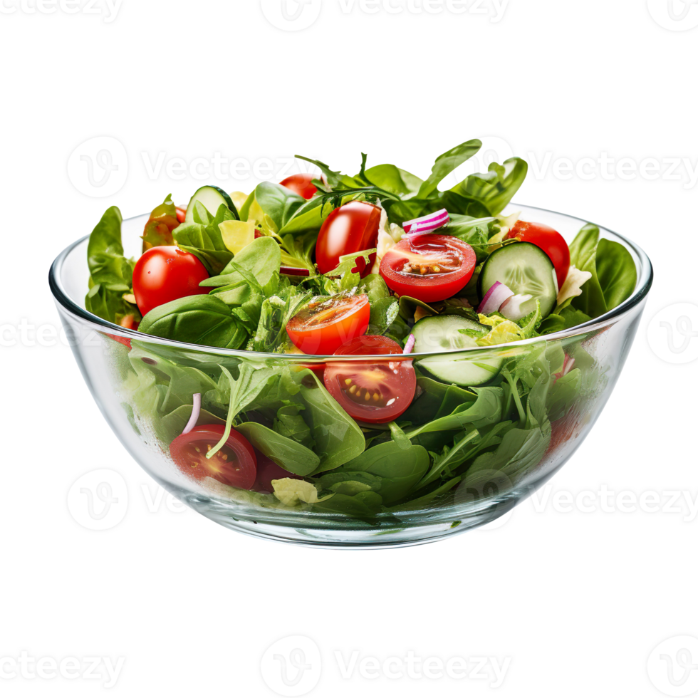 Bowl of Salad isolated on transparent background png