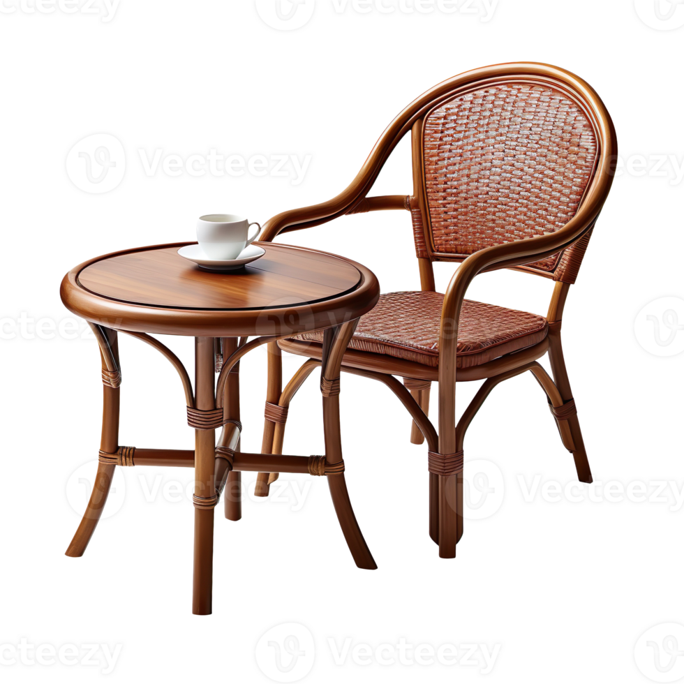 Chair and Coffee Table isolated on transparent background png