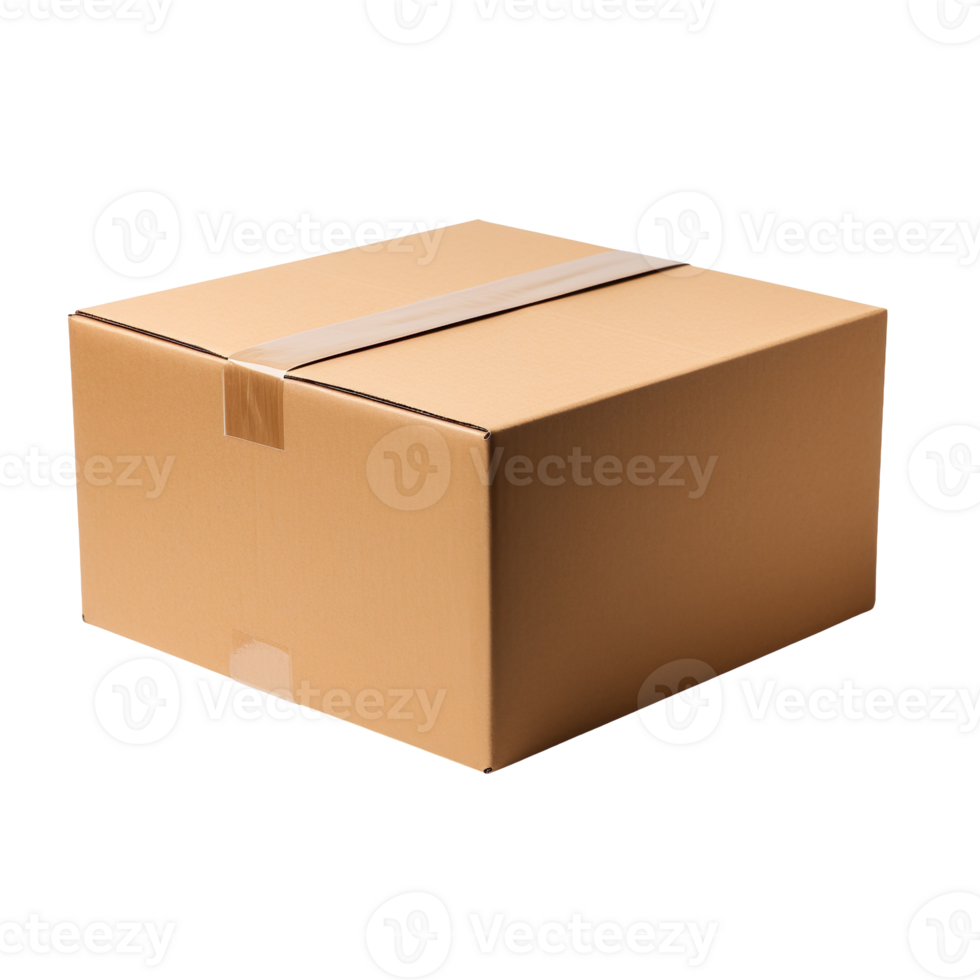 cardboard box package isolated on transparent background png