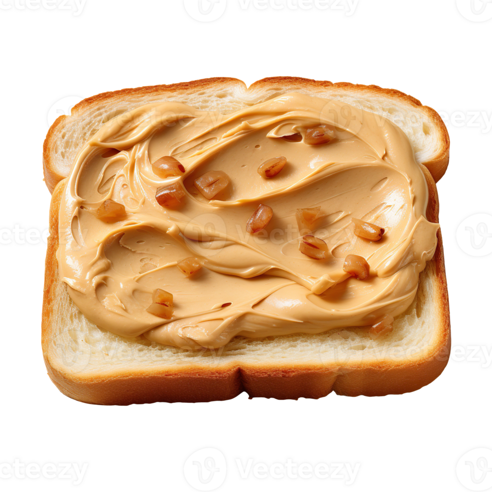 Bread with peanut butter isolated on transparent background png