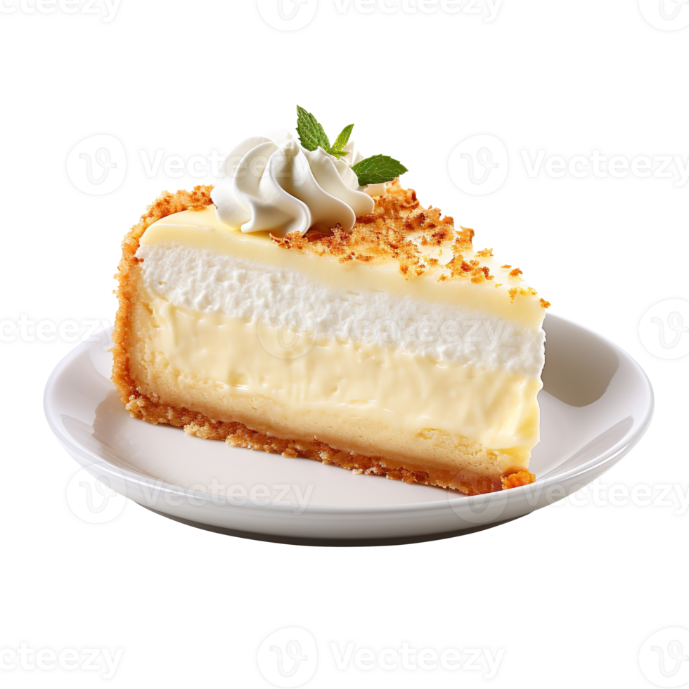 Cheesecake slice isolated on transparent background png