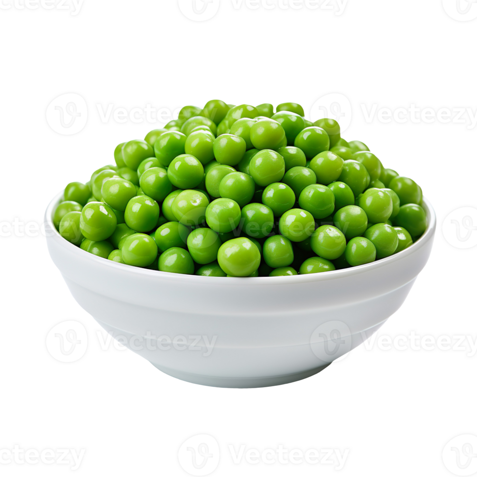 Bowl with green peas isolated on transparent background png
