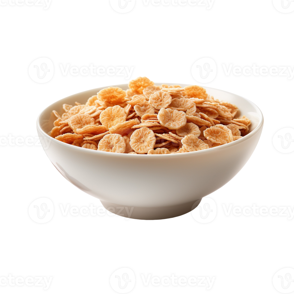 bowl of flakes isolated on transparent background png